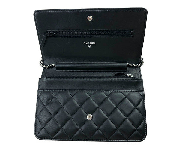 CHANEL シャネル ボーイシャネル チェーン ショルダー ウォレット ブラック系【中古】
