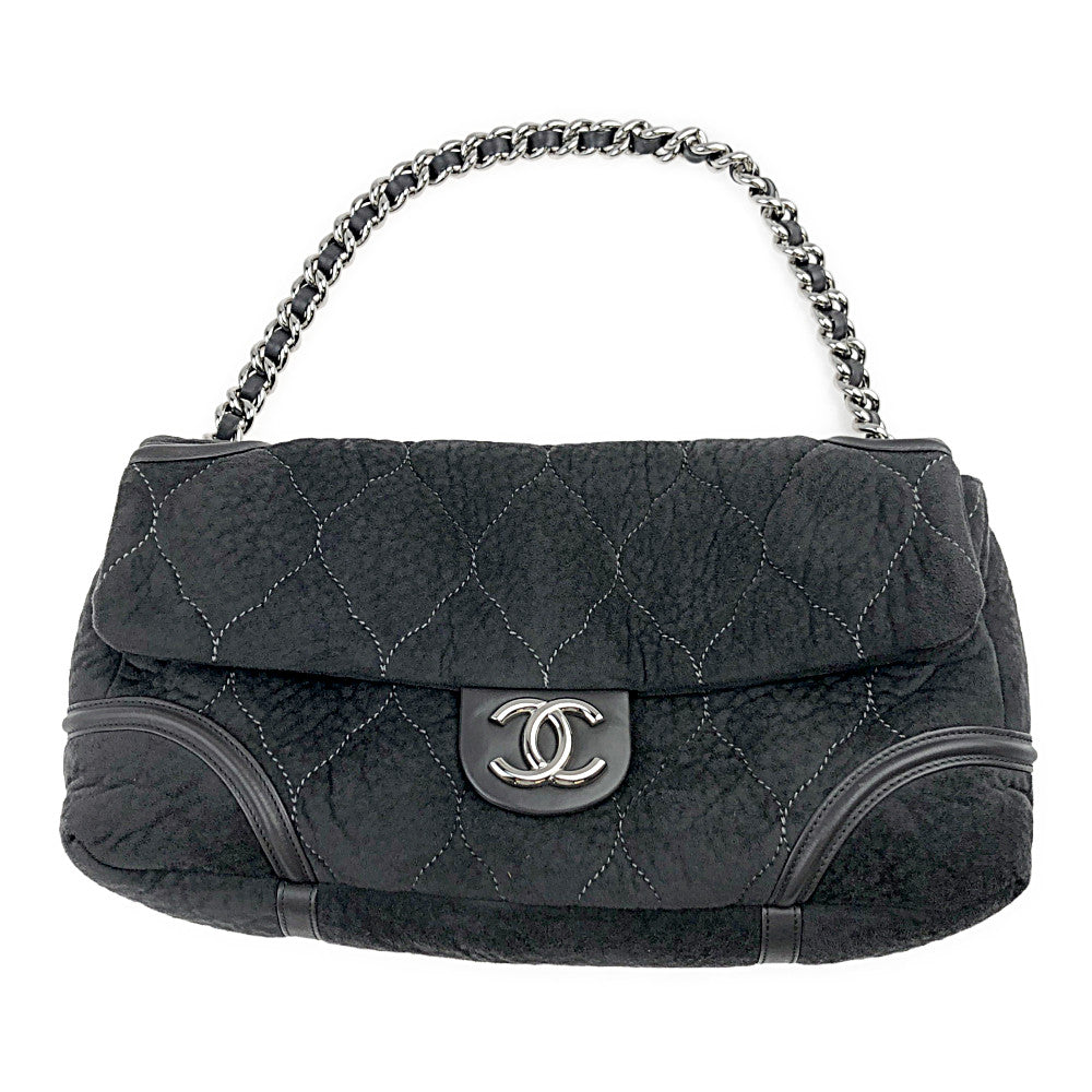 CHANEL シャネル レザー ムートン チェーン ショルダー 12番台 グレー系【中古】