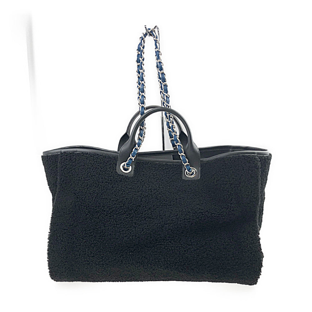 CHANEL シャネル ココマーク ドーヴィル ボア 2way ショルダー ブラック系【中古】
