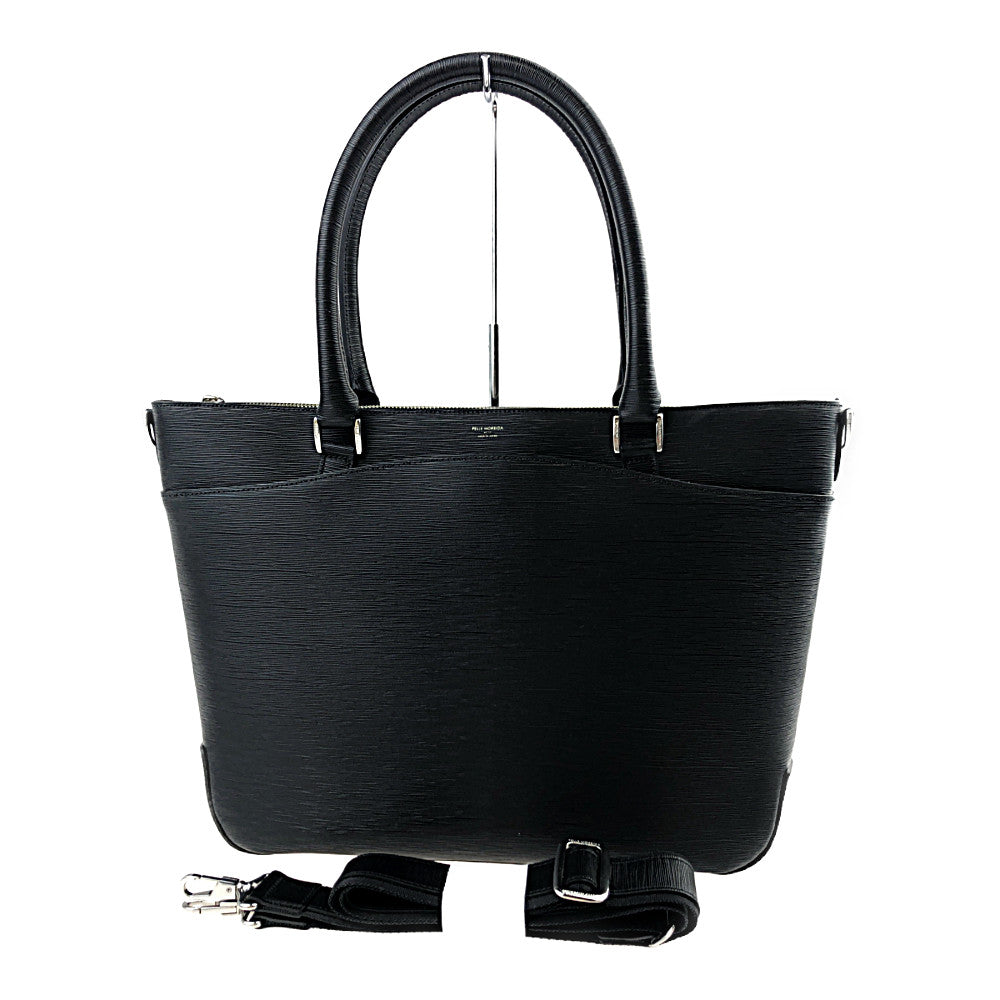 PELLE MORBIDA ペッレモルビダ Capitano 2way キャピターノ ビジネス トートバッグ ブラック系【極上美品】【中古】