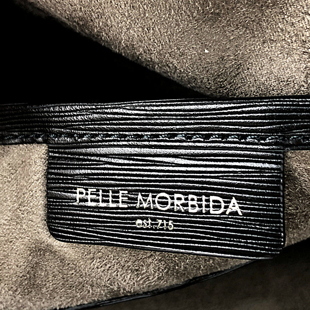 PELLE MORBIDA ペッレモルビダ Capitano 2way キャピターノ ビジネス トートバッグ ブラック系【極上美品】【中古】
