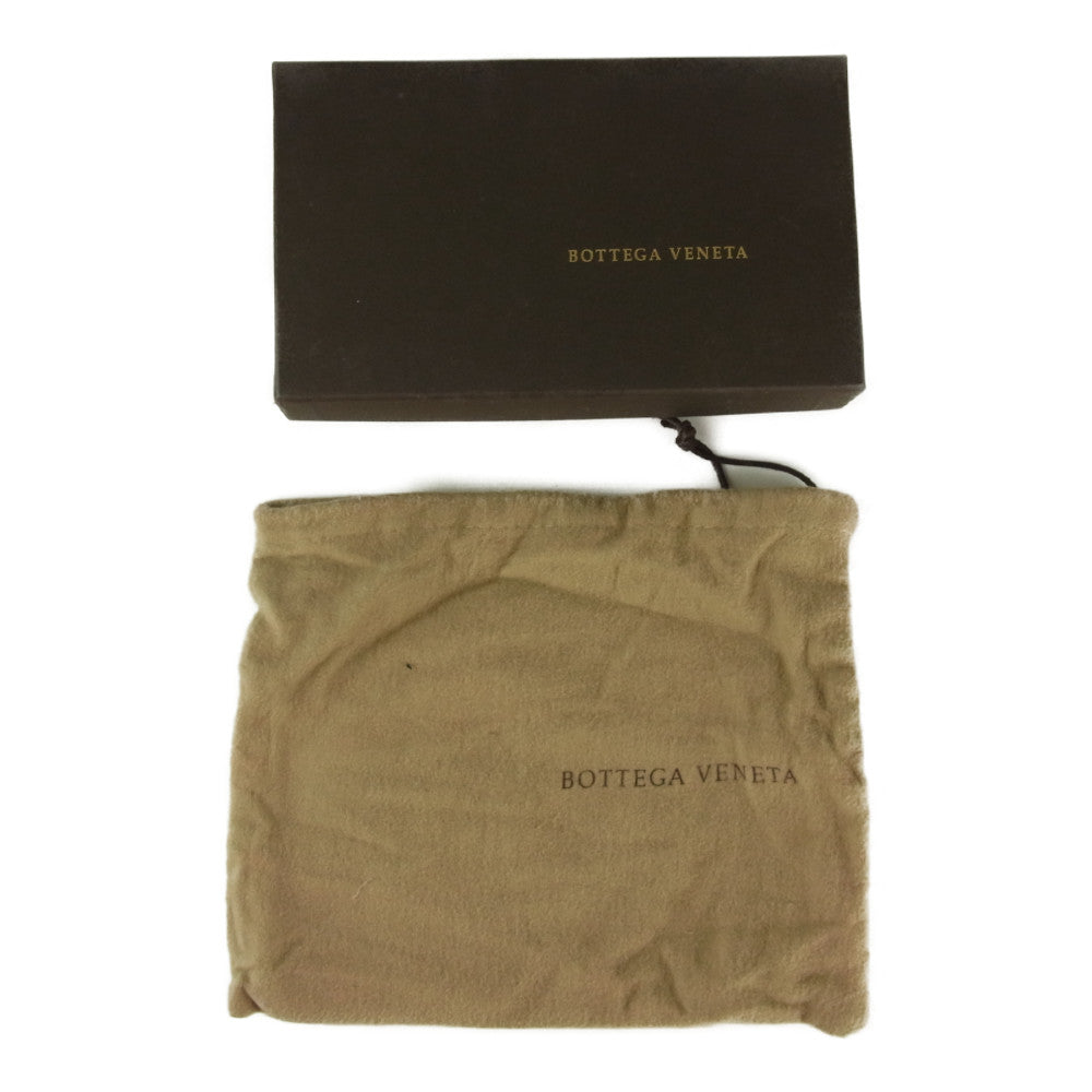 BOTTEGAVENETA ボッテガヴェネタ イントレチャート ラウンドジップ 長財布 ブラック系【中古】