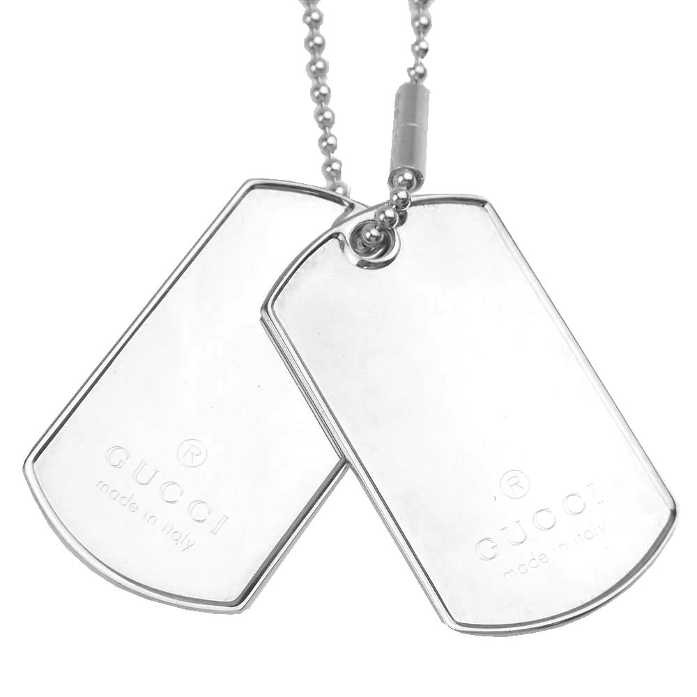 GUCCI グッチ ドッグタグ ネックレス シルバー系【中古】