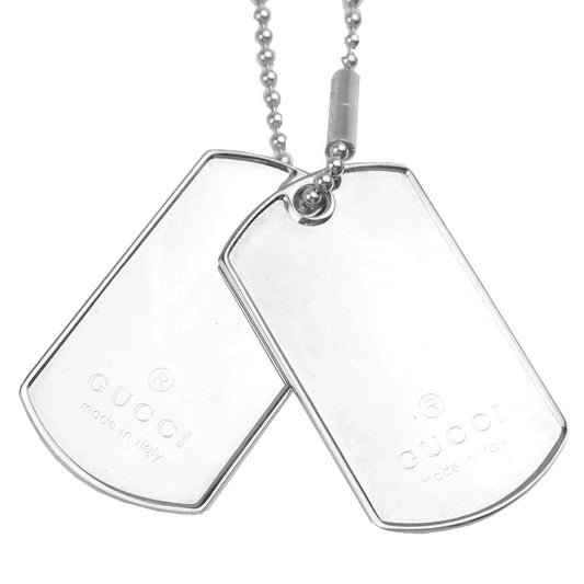 GUCCI グッチ ドッグタグ ネックレス シルバー系【中古】