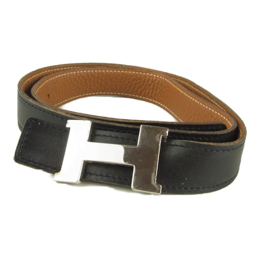 HERMES エルメス ミニ コンスタンス リバーシブル H バックル ベルト □F刻印 マルジェラ期 ブラック系 70【中古】