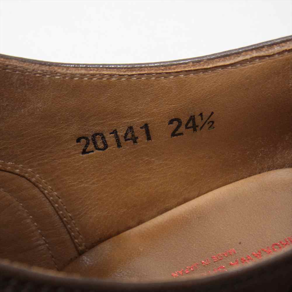 SCOTCH GRAIN スコッチグレイン 20141 50周年記念モデル レザーベルト付属 セミブローグ パンチドキャップ ビジネスシューズ ドレスシューズ チョコ 24.5cm【中古】
