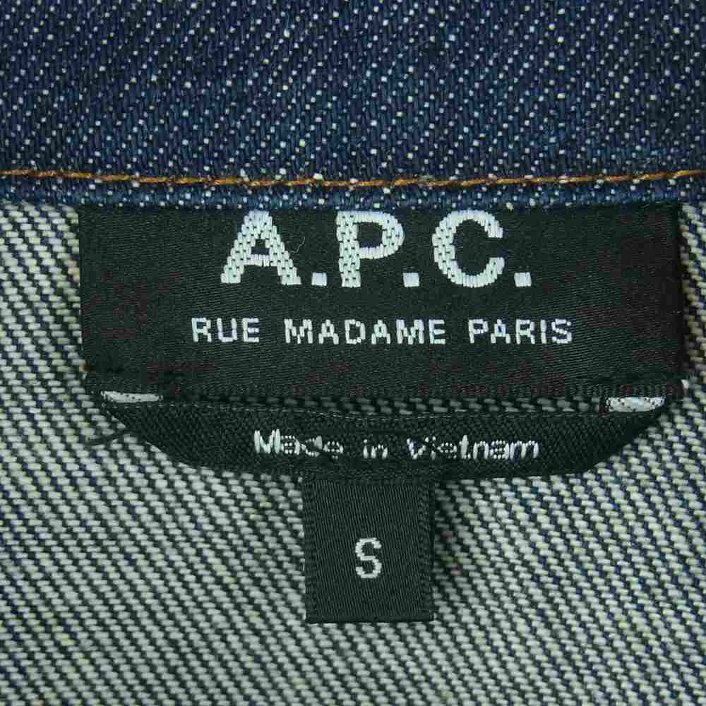 A.P.C. アーペーセー 2ndタイプ リジッド デニム ジャケット ベトナム製 インディゴブルー系 S【中古】