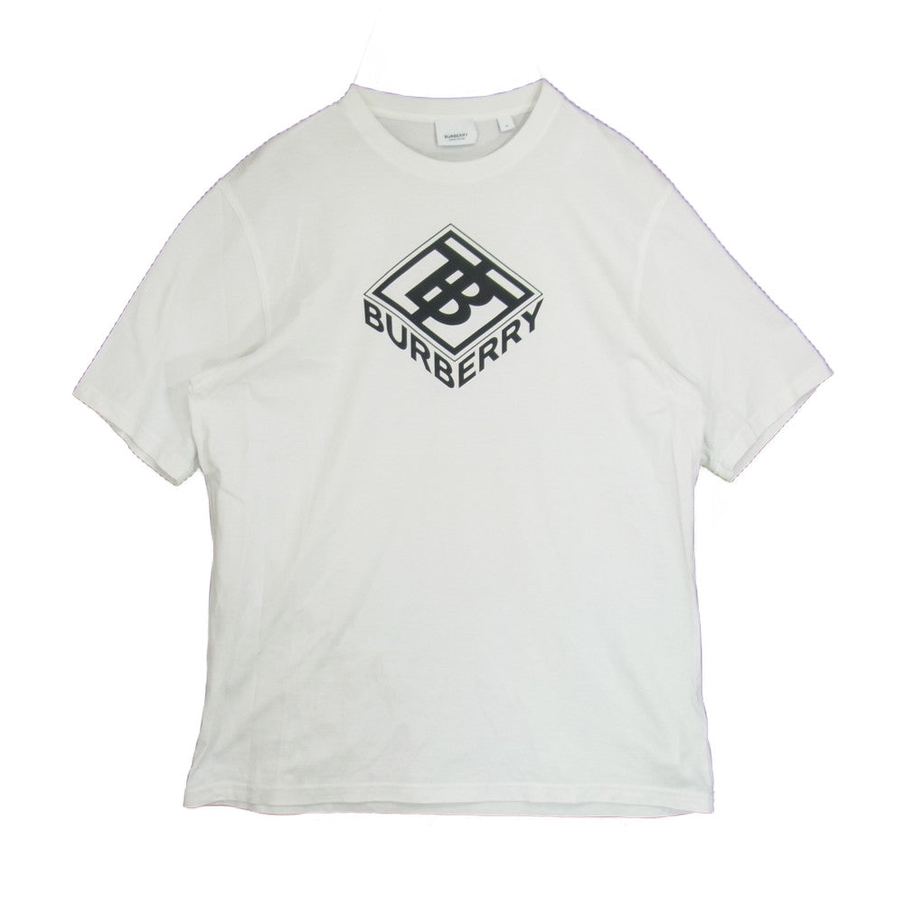 BURBERRY バーバリー 8021832 バーバリージャパンタグ LOGO GRAPHIC COTTON T-SHIRT WHITE TB ロゴ クルーネック 半袖 Tシャツ カットソー ホワイト ホワイト系 M【中古】
