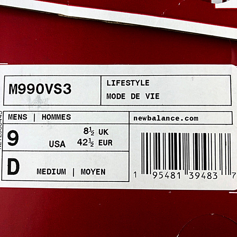 NEW BALANCE ニューバランス M990VS3 USA製 スニーカー グレー系 9【中古】