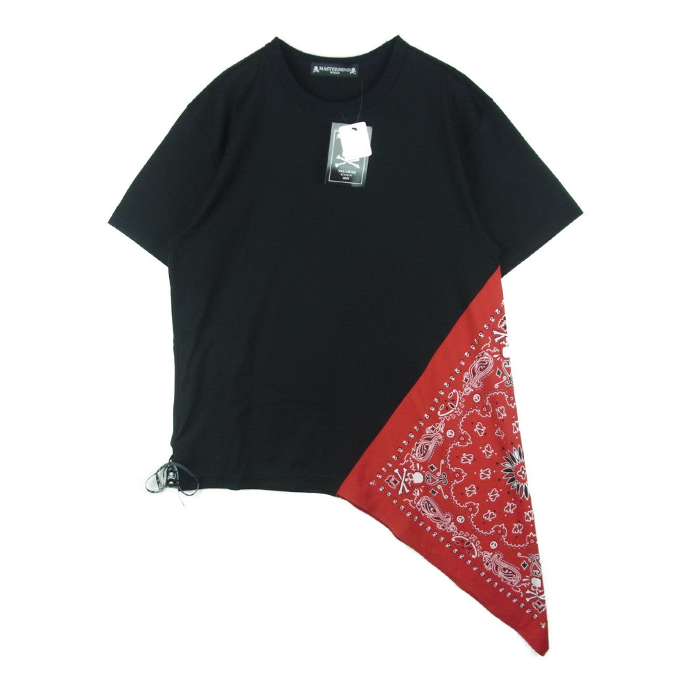 mastermind JAPAN マスターマインドジャパン MW20S04-TS047-018-2 バンダナ切替 クルーネック 半袖 Tシャツ ブラック系 S【新古品】【未使用】【中古】