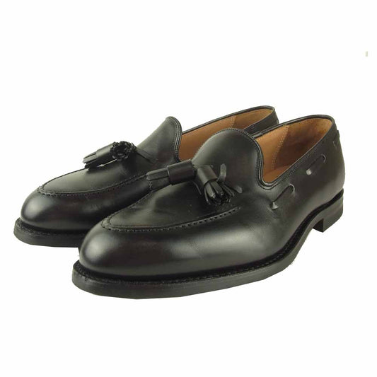 CROCKETT&JONES クロケットアンドジョーンズ 26212A-C01C1 CAVENDISH 3 キャベンディッシュ ブラックカーフ 375ラスト キルト タッセル ローファー シューズ ブラック系 6.5【美品】【中古】