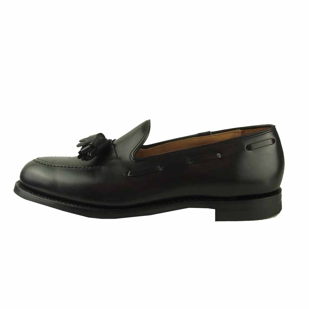 CROCKETT&JONES クロケットアンドジョーンズ 26212A-C01C1 CAVENDISH 3 キャベンディッシュ ブラックカーフ 375ラスト キルト タッセル ローファー シューズ ブラック系 6.5【美品】【中古】