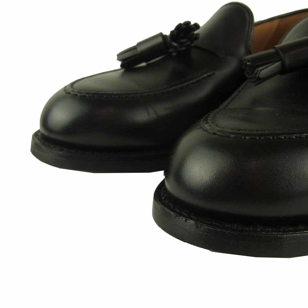 CROCKETT&JONES クロケットアンドジョーンズ 26212A-C01C1 CAVENDISH 3 キャベンディッシュ ブラックカーフ 375ラスト キルト タッセル ローファー シューズ ブラック系 6.5【美品】【中古】