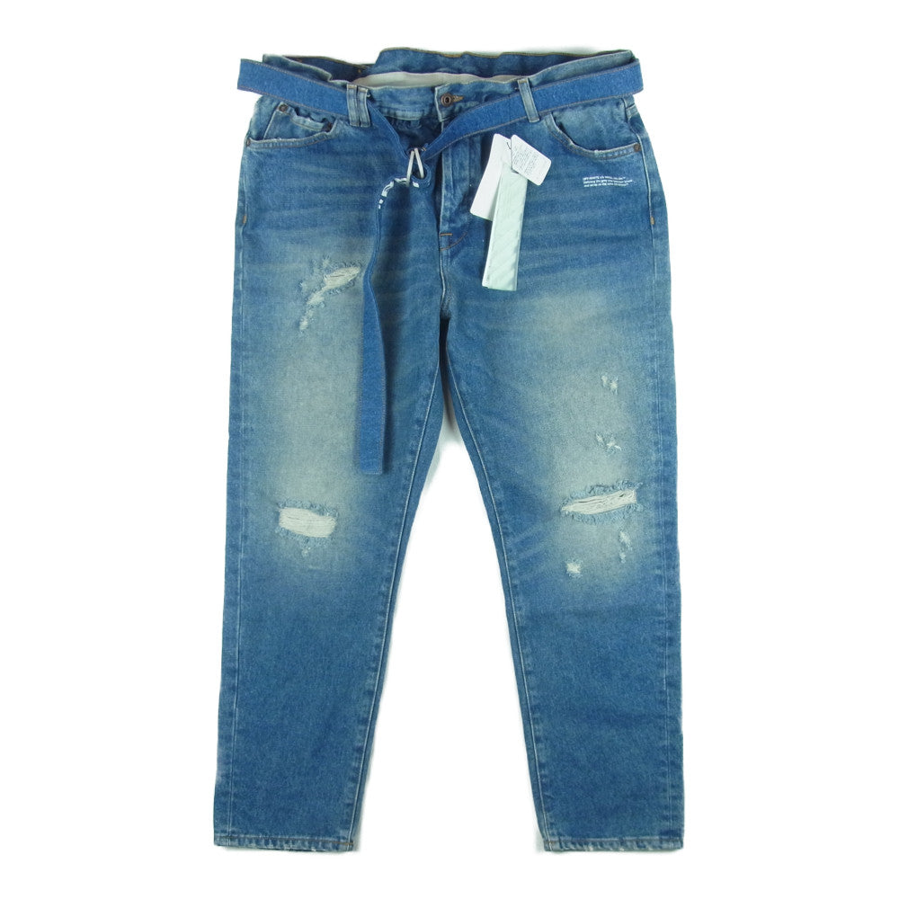 OFF-WHITE オフホワイト 国内正規品 イーストランド OMYA005S19386025 ダメージ加工 スリム デニム パンツ インディゴブルー系 36【中古】