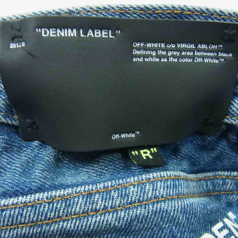 OFF-WHITE オフホワイト 国内正規品 イーストランド OMYA005S19386025 ダメージ加工 スリム デニム パンツ インディゴブルー系 36【中古】