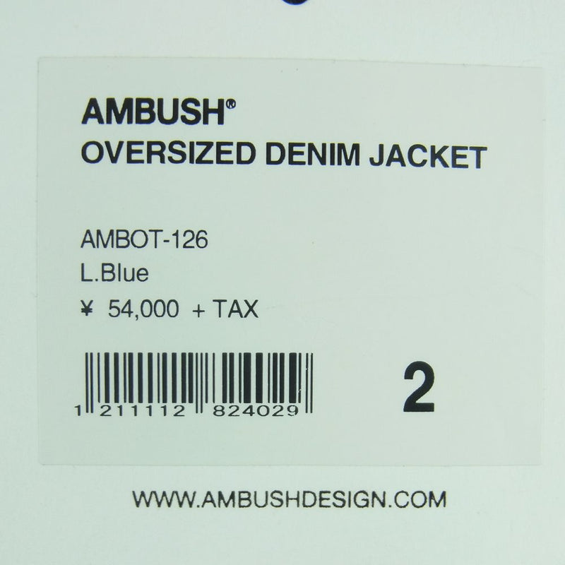 AMBUSH アンブッシュ AMBOT-126 OVERSIZED DENIM JACKET オーバーサイズ デニム ジャケット インディゴブルー系 2【中古】