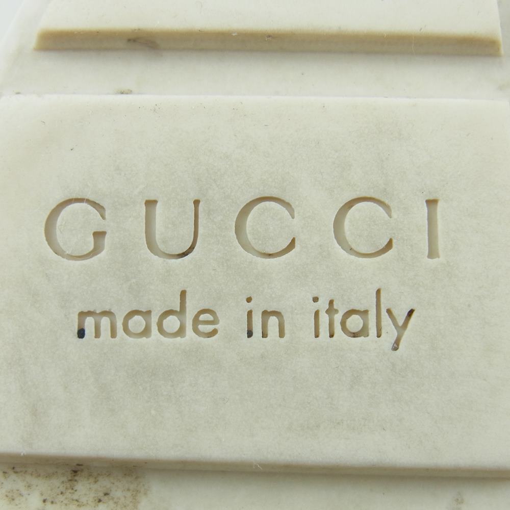 GUCCI グッチ 500878 03H Rhyton ライトン ロゴ レザー ローカット スニーカー イタリア製 オフホワイト系 9【中古】