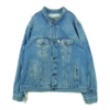 OFF-WHITE オフホワイト 17SS 国内正規品 イーストランド DIAG SPRAY DENIM JACKET スプレープリント デニム ジャケット インディゴブルー系 XL【中古】