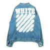 OFF-WHITE オフホワイト 17SS 国内正規品 イーストランド DIAG SPRAY DENIM JACKET スプレープリント デニム ジャケット インディゴブルー系 XL【中古】