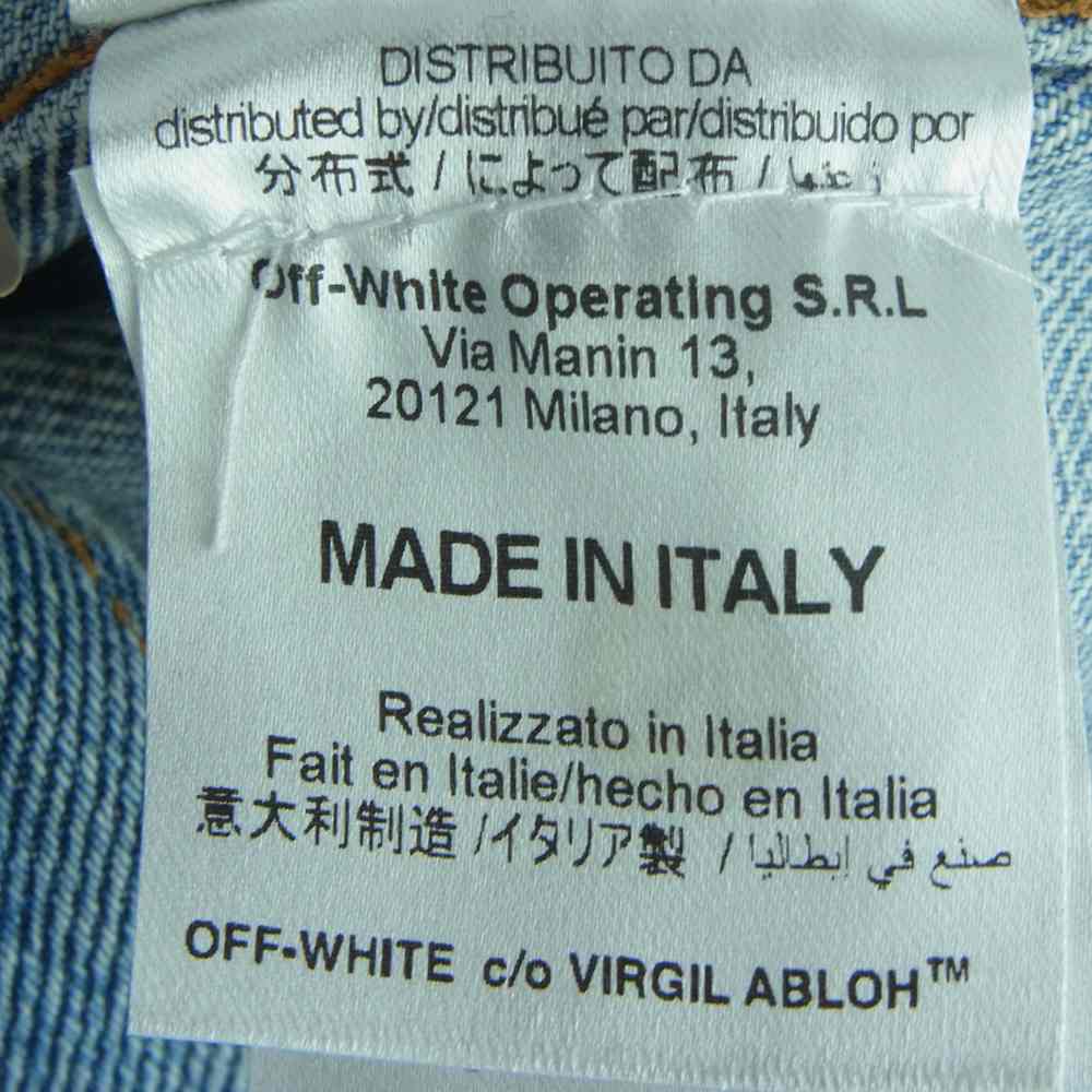 OFF-WHITE オフホワイト 17SS 国内正規品 イーストランド DIAG SPRAY DENIM JACKET スプレープリント デニム ジャケット インディゴブルー系 XL【中古】