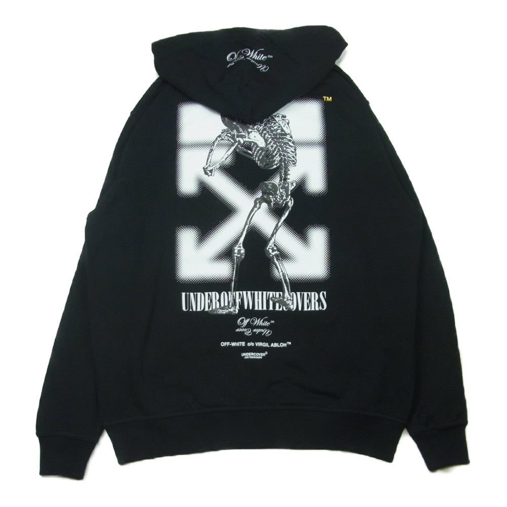 OFF-WHITE オフホワイト UNDERCOVER アンダーカバー OTX4805 リバーシブル ジップ パーカー ブラック系 XL【美品】【中古】