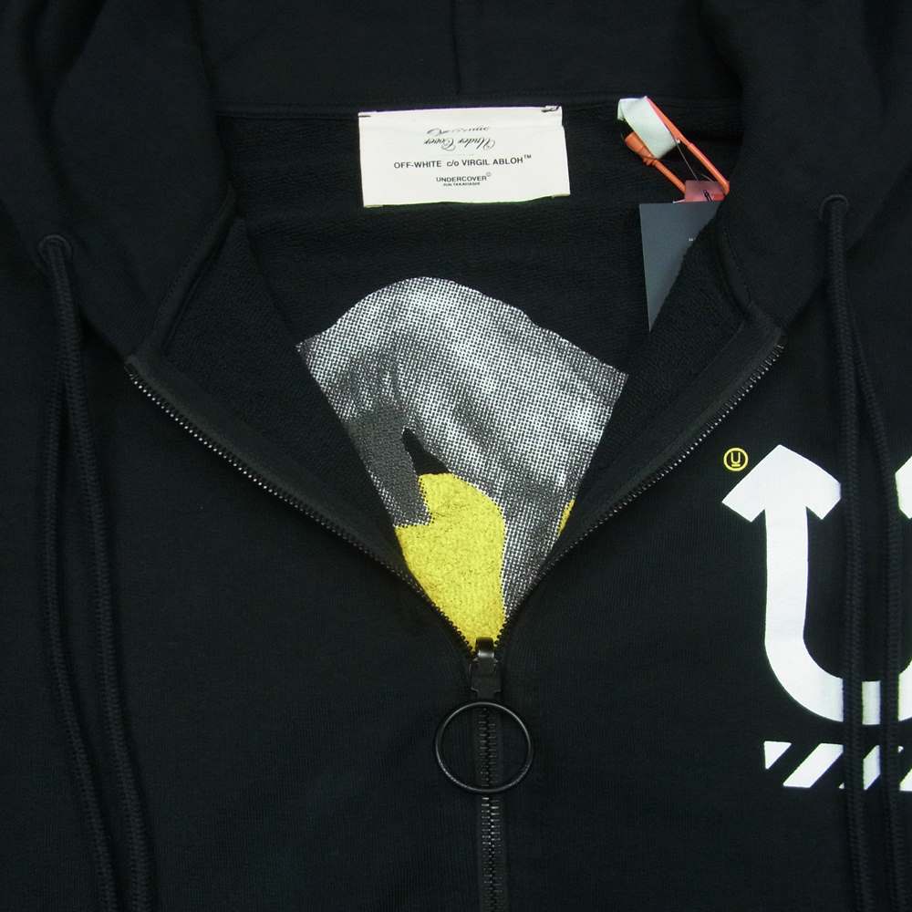 OFF-WHITE オフホワイト UNDERCOVER アンダーカバー OTX4805 リバーシブル ジップ パーカー ブラック系 XL【美品】【中古】