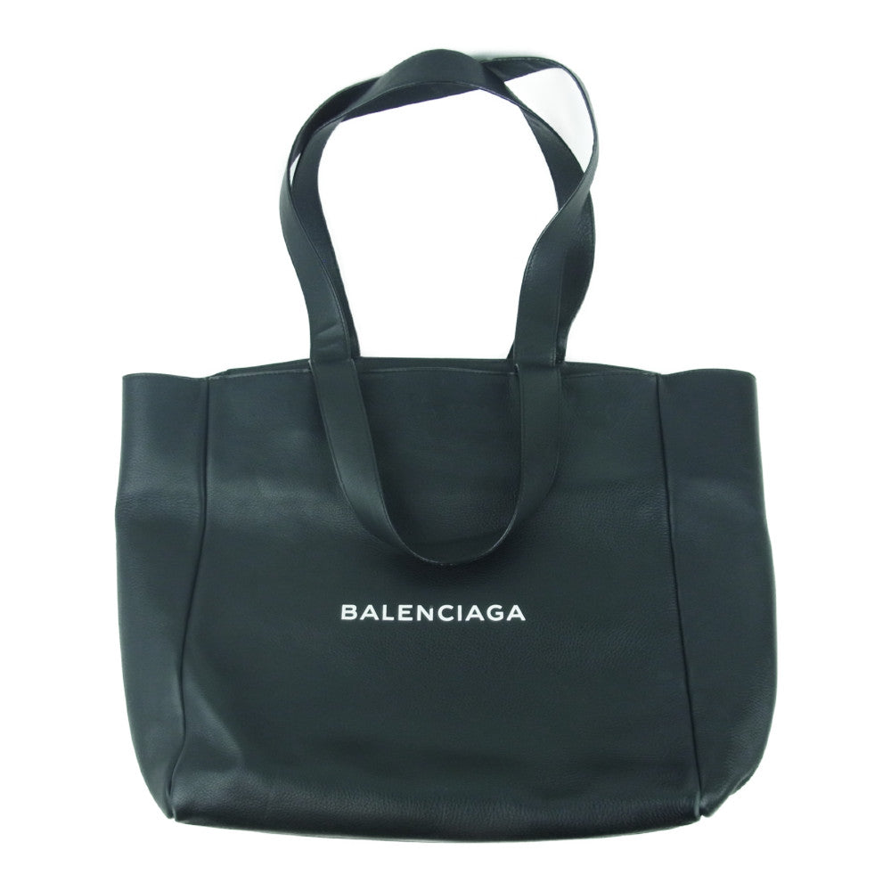 BALENCIAGA バレンシアガ 485330-1000-A-002123 ロゴ カーフレザー ショッピング トート バッグ ブラック系【中古】