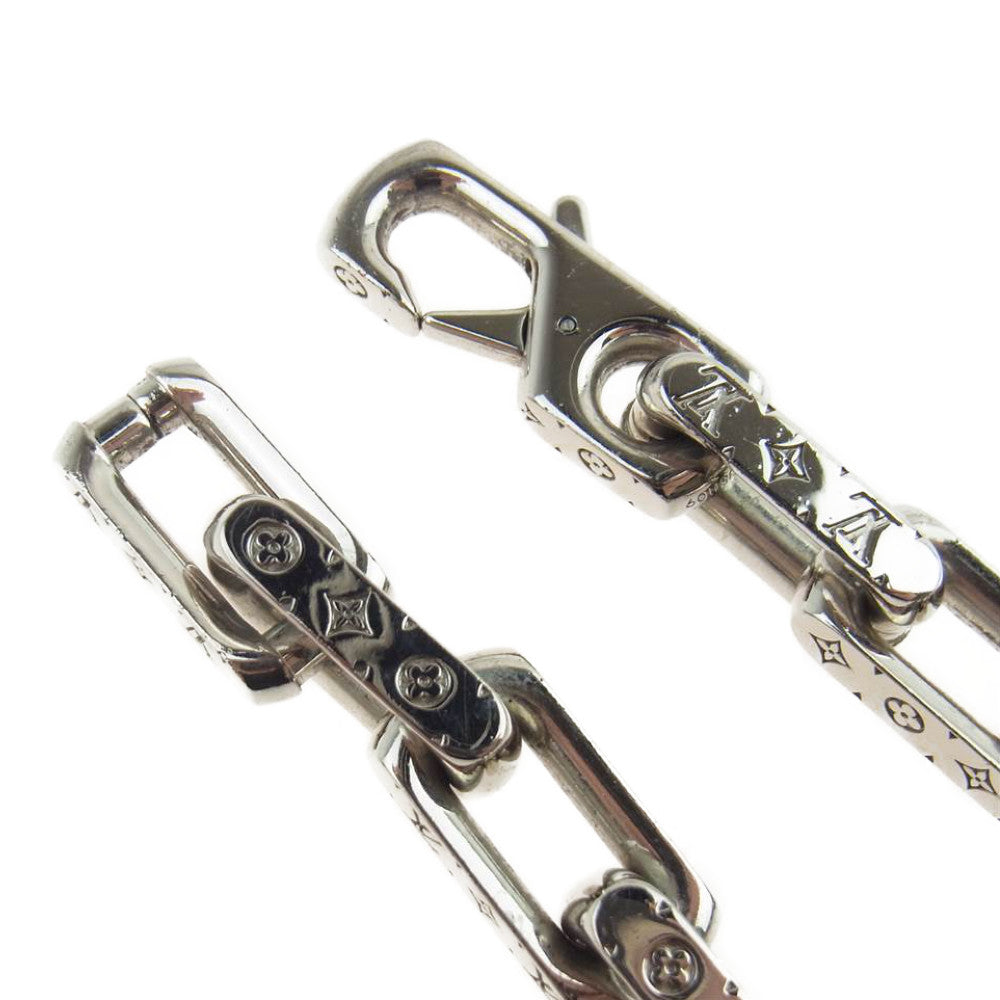 LOUIS VUITTON ルイ・ヴィトン M64196 コリエ チェーン モノグラム ネックレス シルバー系【中古】