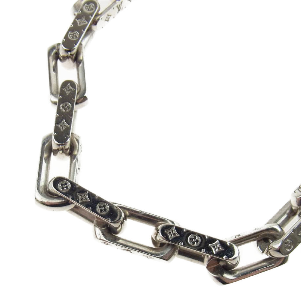 LOUIS VUITTON ルイ・ヴィトン M64196 コリエ チェーン モノグラム ネックレス シルバー系【中古】