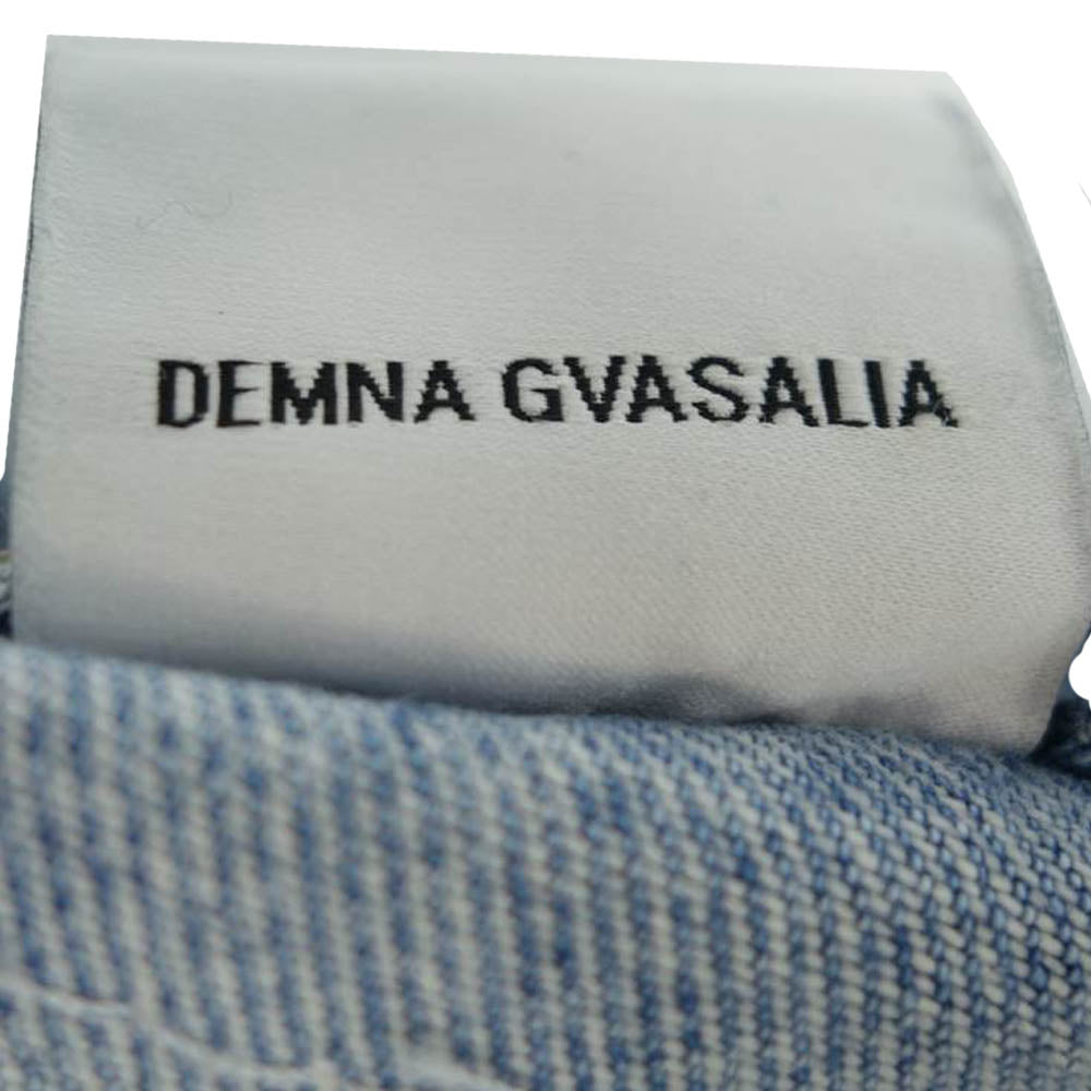 VETEMENTS ヴェトモン USS193003  オーバーサイズ グラフィックペイント スパイクスタッズ デニム ジャケット インディゴブルー系 M【中古】