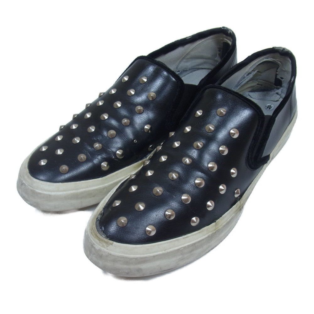 JUNYA WATANABE COMME des GARCONS MAN ジュンヤワタナベコムデギャルソンマン レザー スタッズ スリッポン スニーカー ブラック系 サイズ表記無し(内寸約27cm程度)【中古】