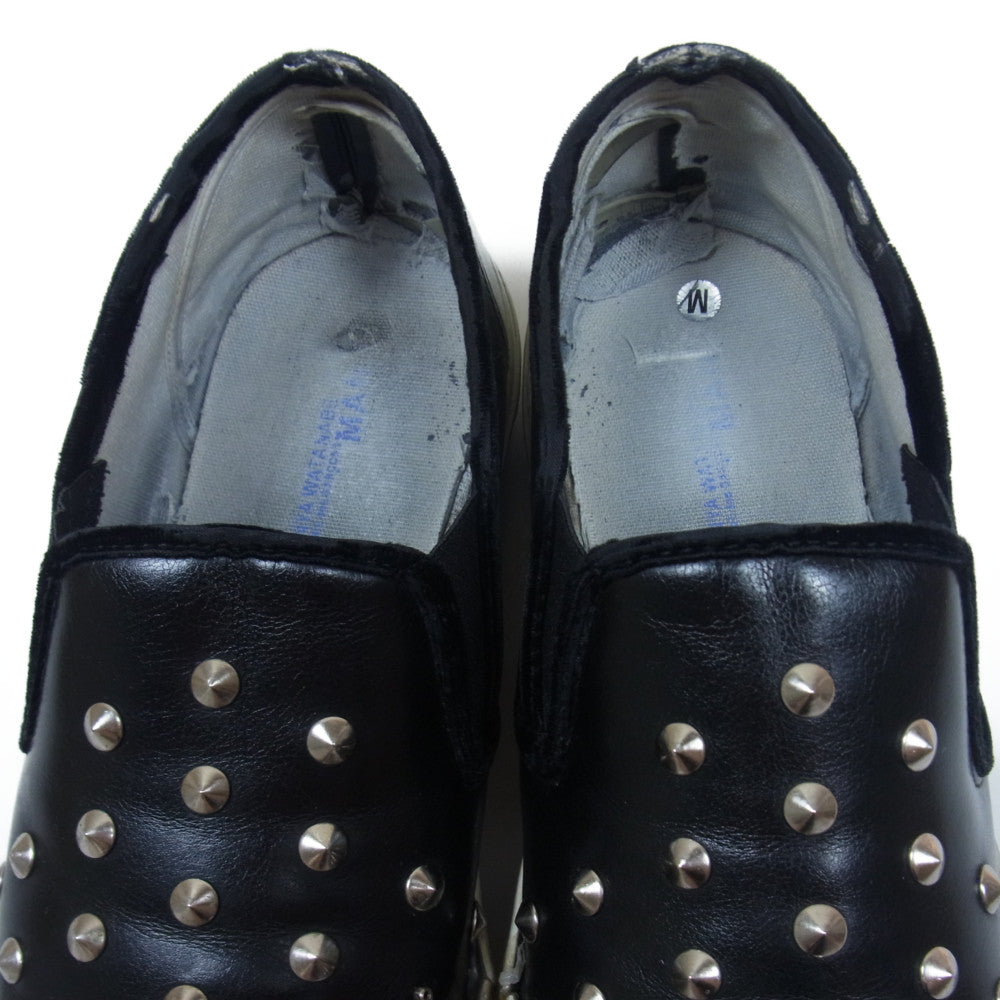 JUNYA WATANABE COMME des GARCONS MAN ジュンヤワタナベコムデギャルソンマン レザー スタッズ スリッポン スニーカー ブラック系 サイズ表記無し(内寸約27cm程度)【中古】