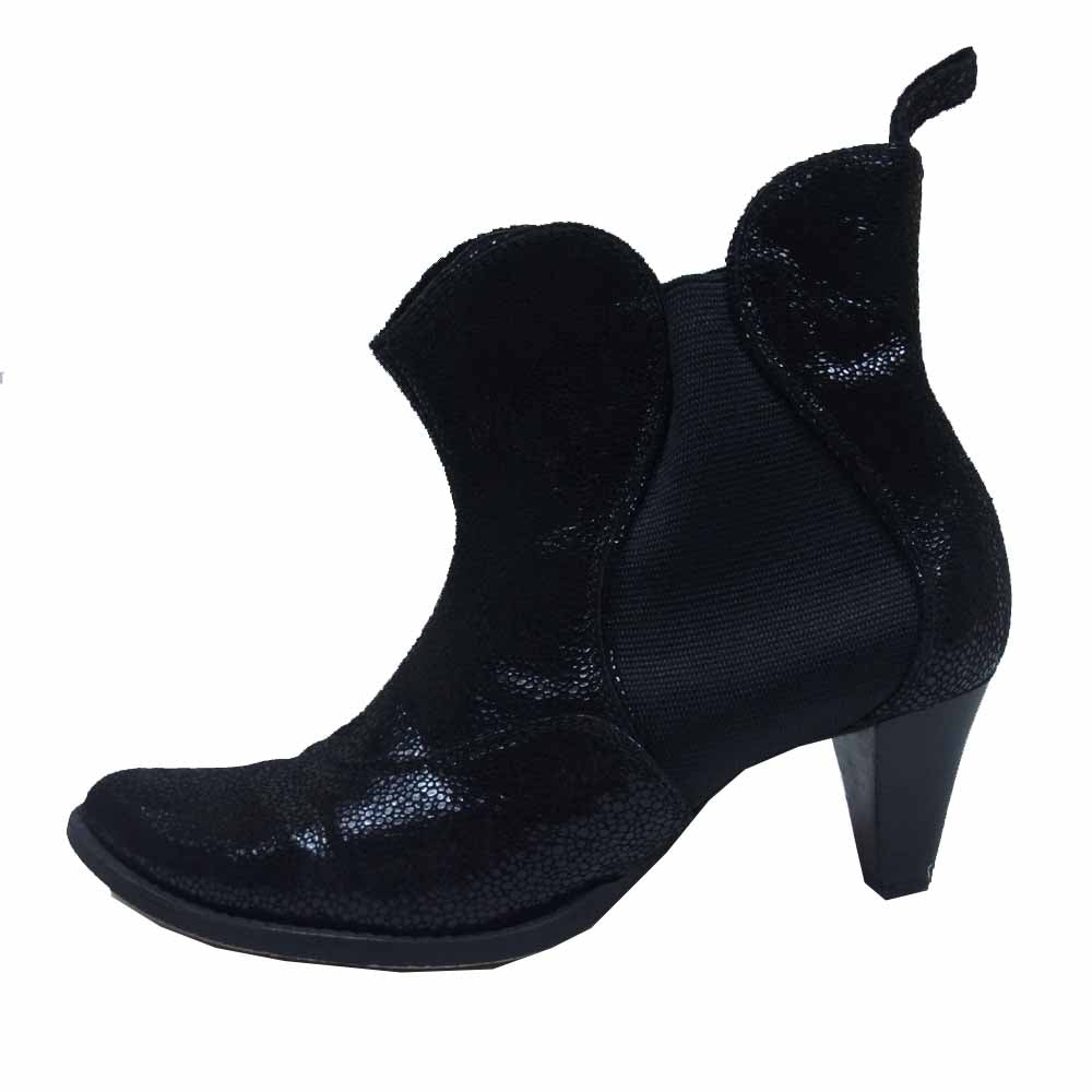 LIMI feu リミフゥ パイソン柄 サイドゴア ヒール ブーツ ブラック系 S【中古】