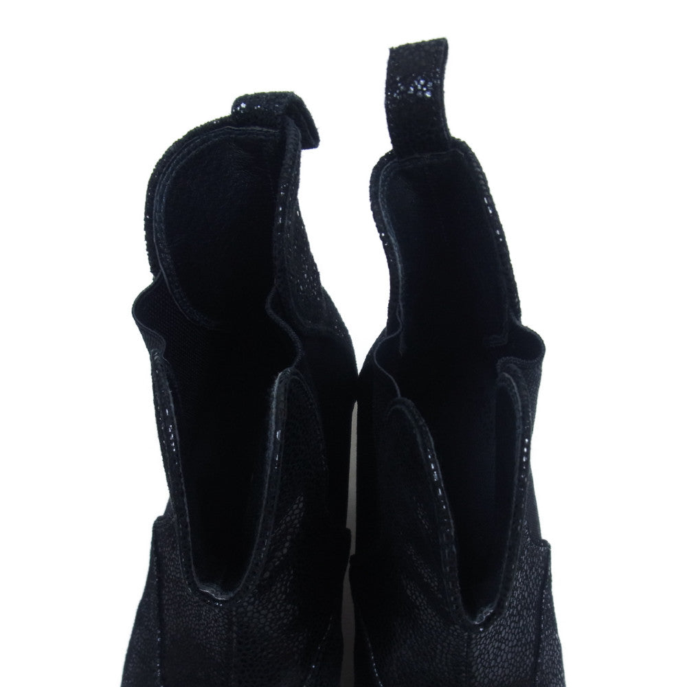 LIMI feu リミフゥ パイソン柄 サイドゴア ヒール ブーツ ブラック系 S【中古】