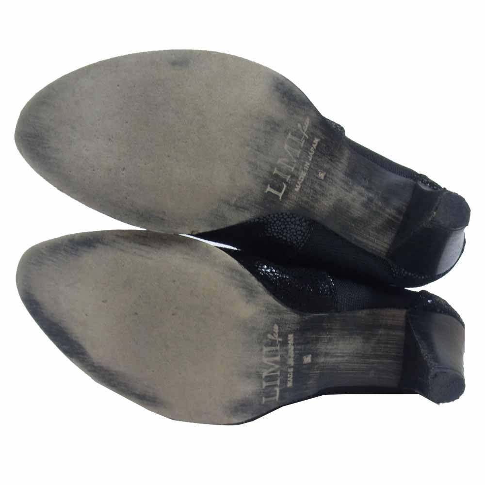 LIMI feu リミフゥ パイソン柄 サイドゴア ヒール ブーツ ブラック系 S【中古】