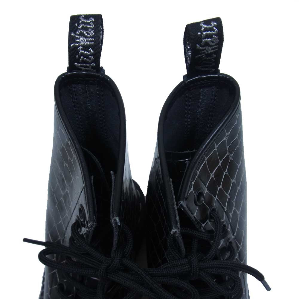 Dr.Martens ドクターマーチン 10072024 マーチン クロコ型押し 8ホール ブーツ ブラック系 UK4【中古】