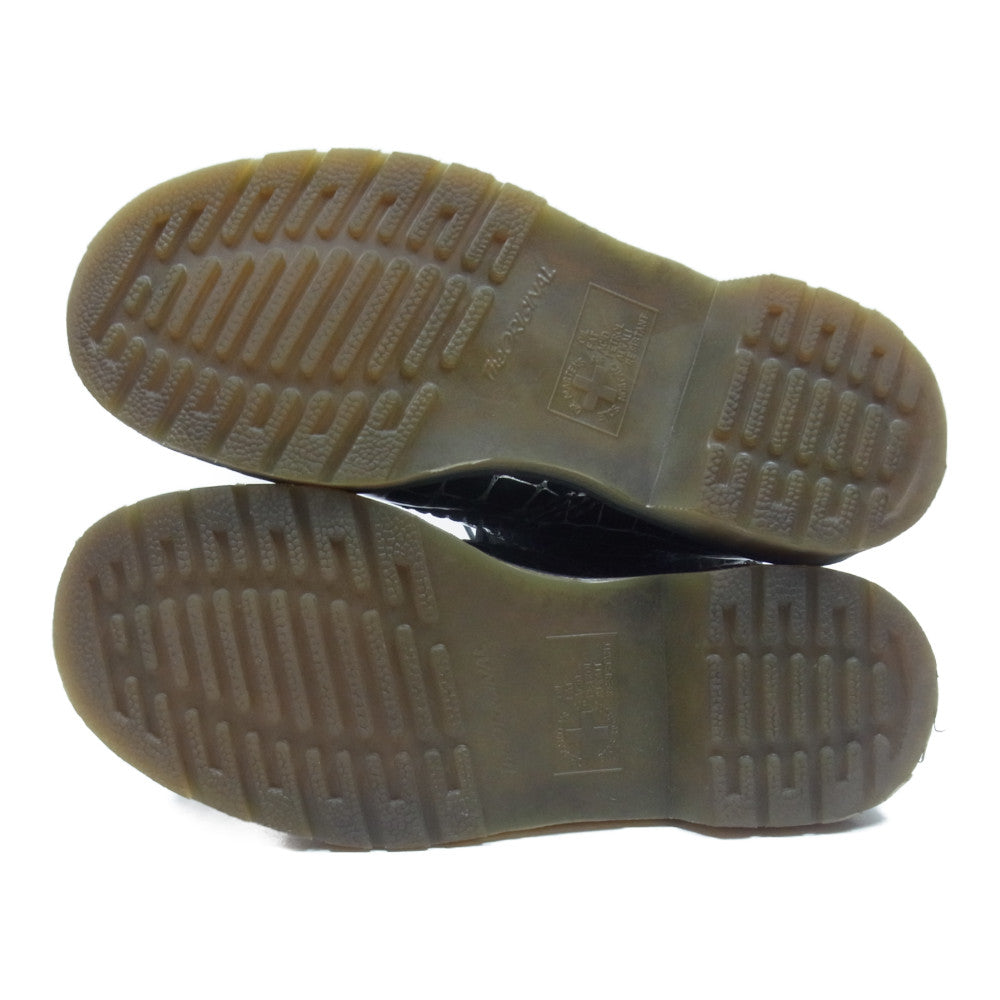 Dr.Martens ドクターマーチン 10072024 マーチン クロコ型押し 8ホール ブーツ ブラック系 UK4【中古】