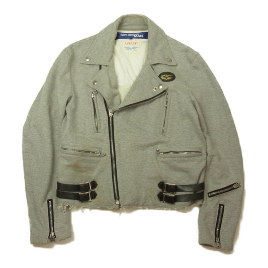 JUNYA WATANABE COMME des GARCONS MAN ジュンヤワタナベコムデギャルソンマン × Lewis Leathers ルイスレザー WI-J017 スウェット ライダース ジャケット グレー系 M【中古】