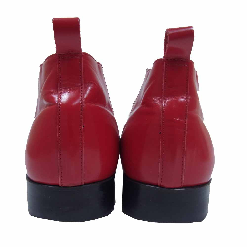 COMME des GARCONS コムデギャルソン HOMME PLUS オムプリュス サイドゴア エラスティック ショート ブーツ レッド系 25.5cm【中古】