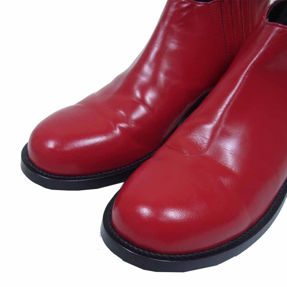 COMME des GARCONS コムデギャルソン HOMME PLUS オムプリュス サイドゴア エラスティック ショート ブーツ レッド系 25.5cm【中古】