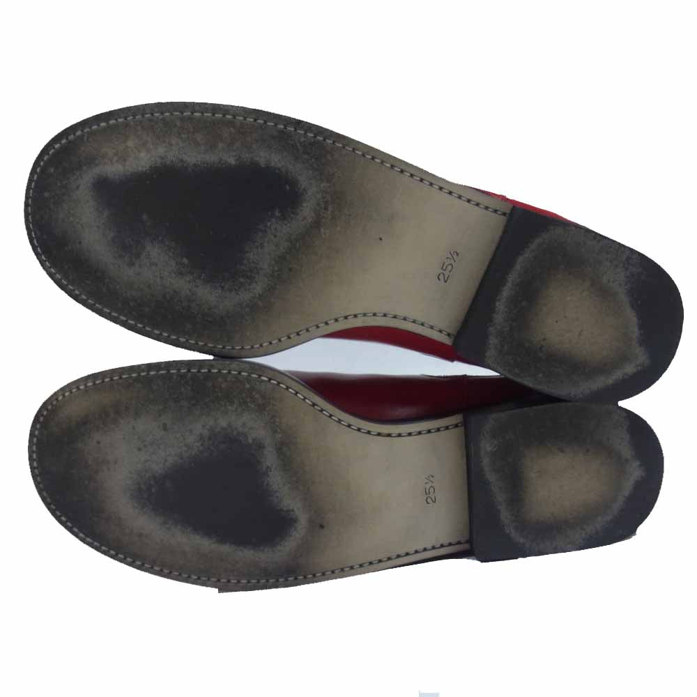 COMME des GARCONS コムデギャルソン HOMME PLUS オムプリュス サイドゴア エラスティック ショート ブーツ レッド系 25.5cm【中古】