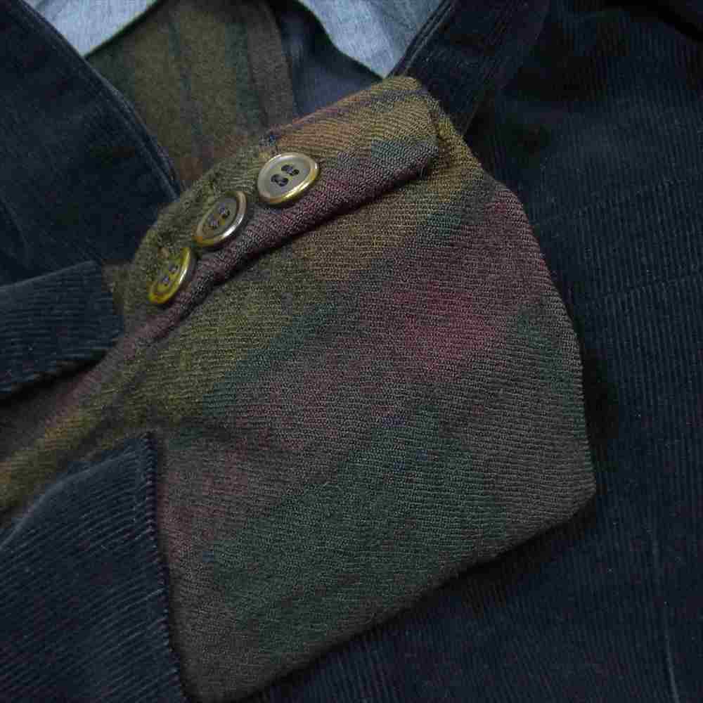COMME des GARCONS コムデギャルソン HOMME PLUS EVER GREEN オムプリュスエバーグリーン 06SS リップ&タン期 アーカイブ 00AWドッキングロック期復刻 PQ-J211 コーデュロイウール縮絨 ドッキング テーラードジャケット ブラック系 S【中古】