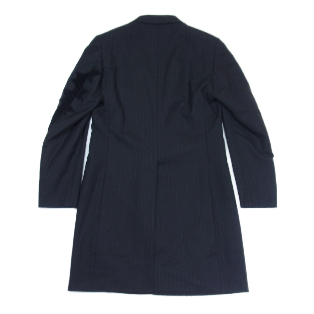 COMME des GARCONS コムデギャルソン HOMME PLUS オムプリュス 06AW バッドボーイ期 アーカイブ PR-JO13 袖ベロアパッチ ストライプ ロングジャケット ブラック系 S【中古】