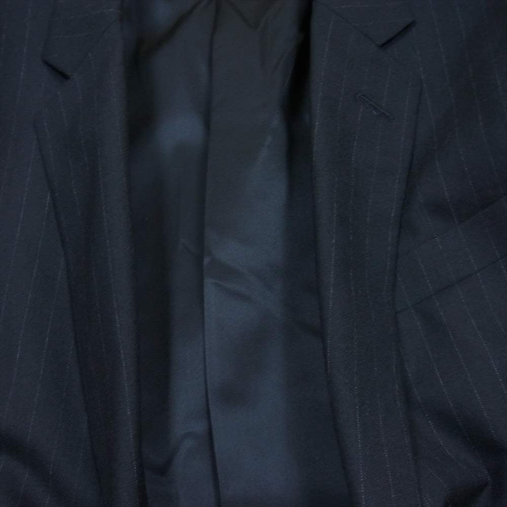 COMME des GARCONS コムデギャルソン HOMME PLUS オムプリュス 06AW バッドボーイ期 アーカイブ PR-JO13 袖ベロアパッチ ストライプ ロングジャケット ブラック系 S【中古】