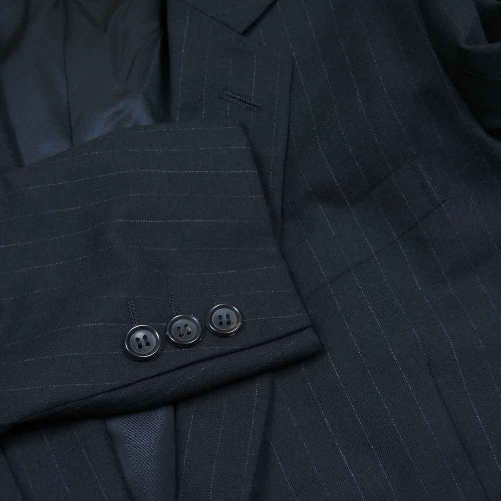 COMME des GARCONS コムデギャルソン HOMME PLUS オムプリュス 06AW バッドボーイ期 アーカイブ PR-JO13 袖ベロアパッチ ストライプ ロングジャケット ブラック系 S【中古】