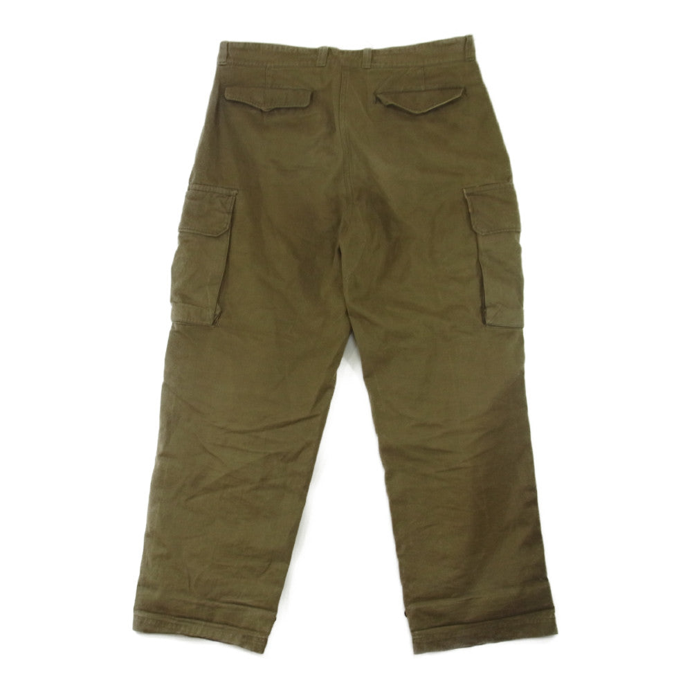 フランス軍 ヴィンテージ M-47 ヘリンボーン カーゴ パンツ カーキ系 35【中古】