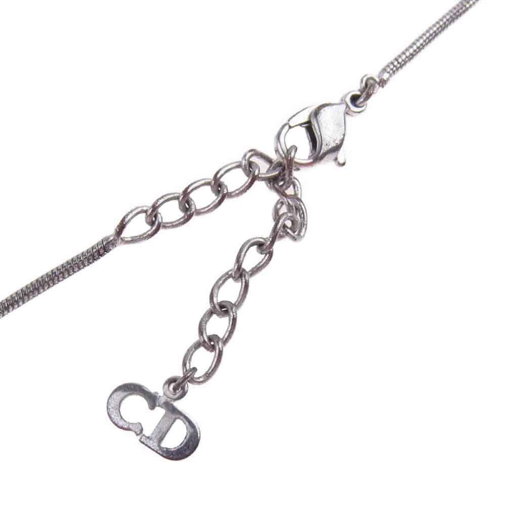 Christian Dior クリスチャンディオール ロゴ ハート ネックレス シルバー系【中古】