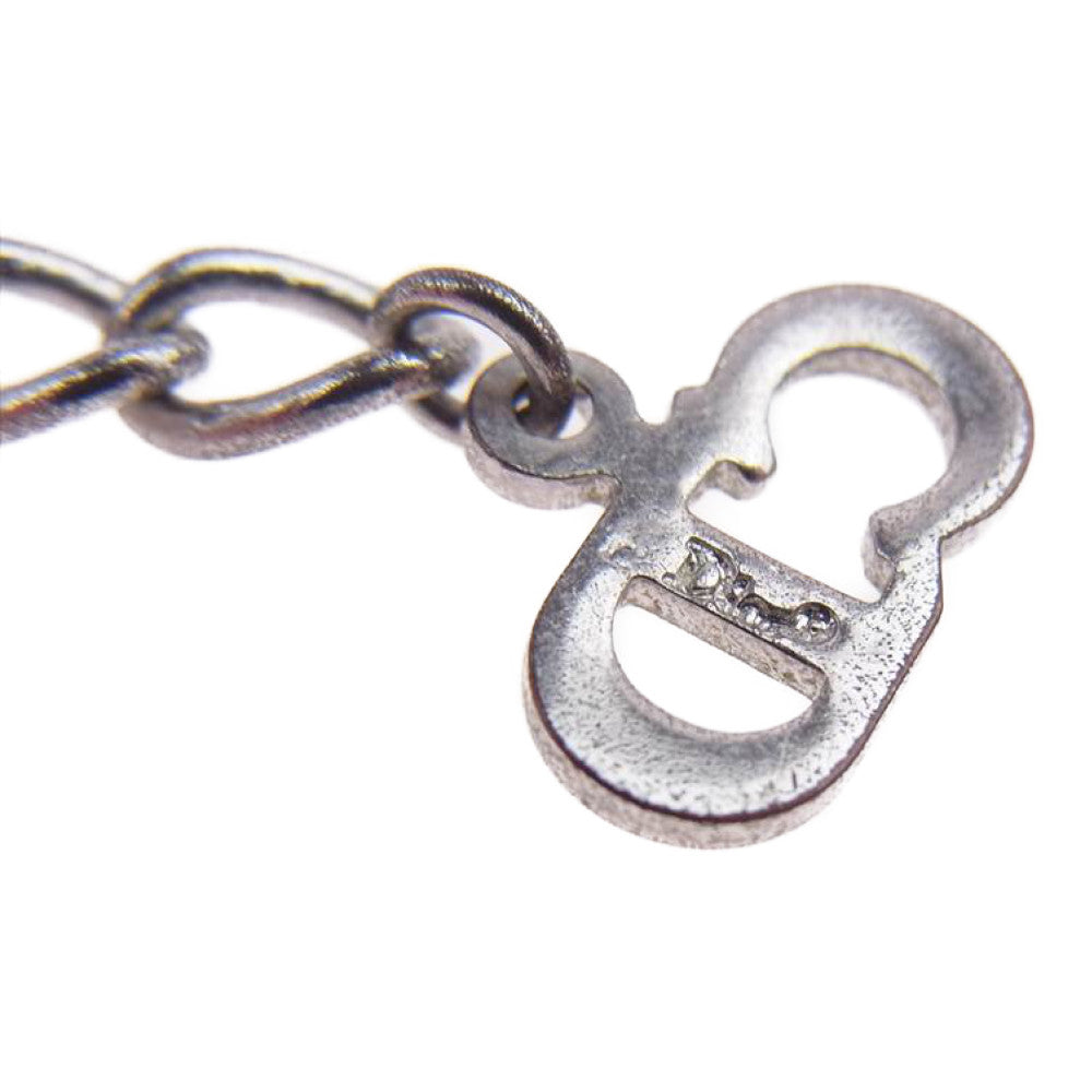 Christian Dior クリスチャンディオール ロゴ ハート ネックレス シルバー系【中古】