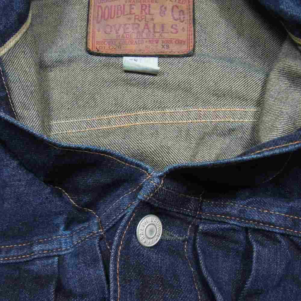 RRL ダブルアールエル 国内正規品 USA製 TYPE 1 1st タイプ 加工 デニム ジャケット インディゴブルー系 XS【中古】
