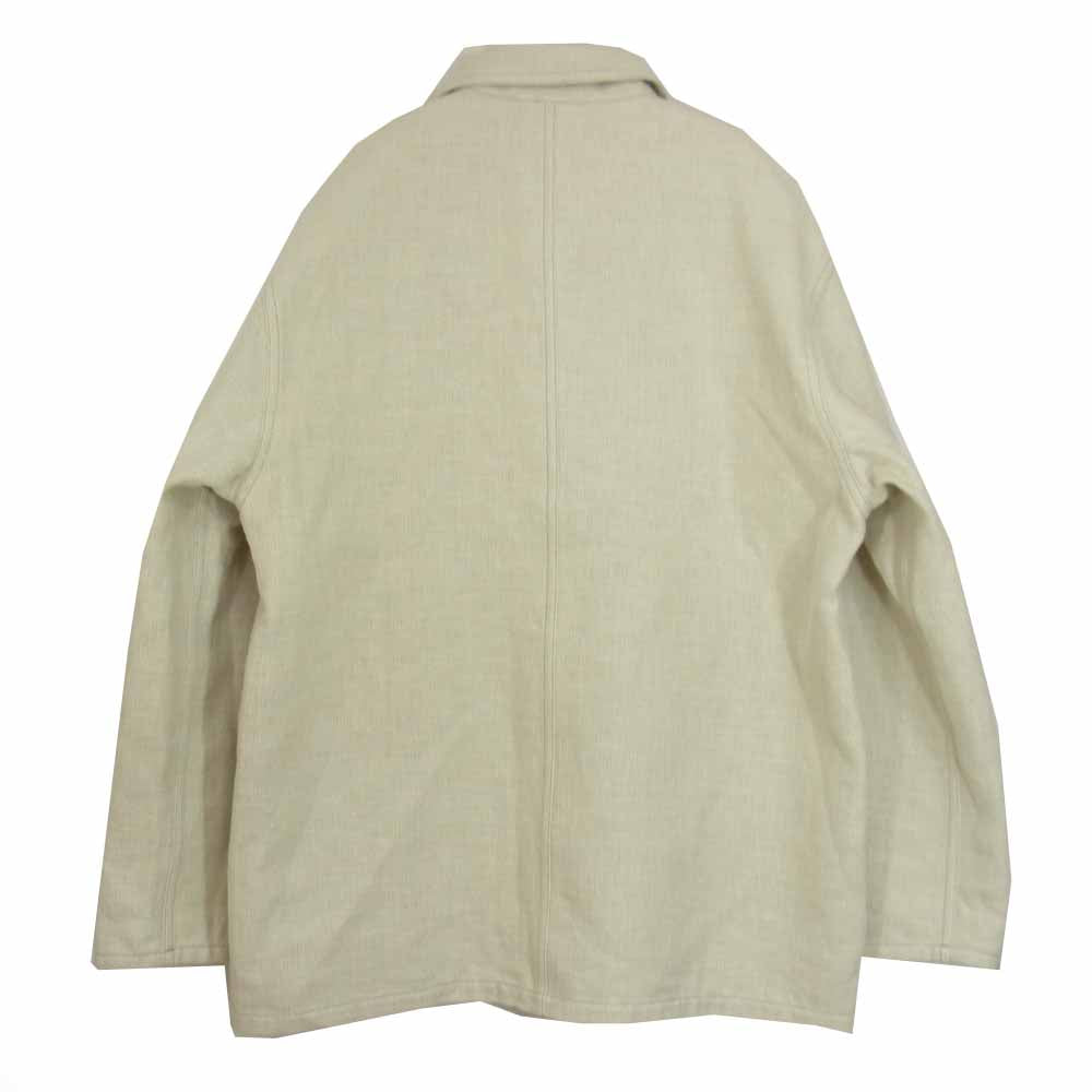 AURALEE オーラリー A21SB01WL LINEN COTTON DOUBLE FACE BIG COVER-ALL リネンコットン ダブルフェイス ビッグ カバーオール ジャケット ベージュ系 4【極上美品】【中古】